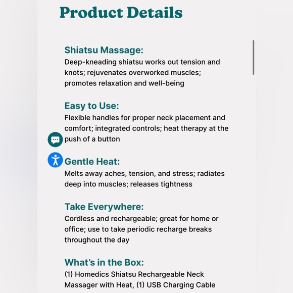 NWT: HOMEDICS Shiatsu Rechargeable Neck Massager with Heat - Picture 4 of 4